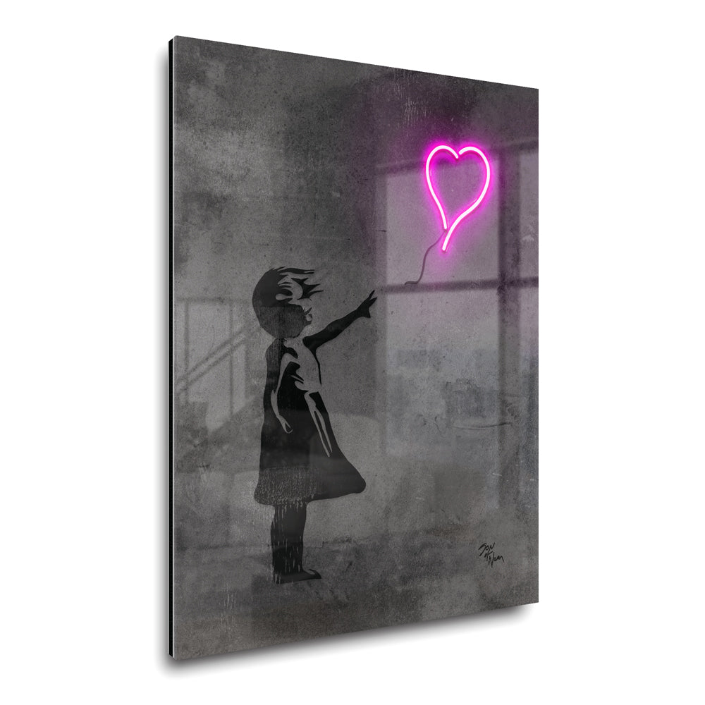 Banksy Girl with Balloon 'Neon'