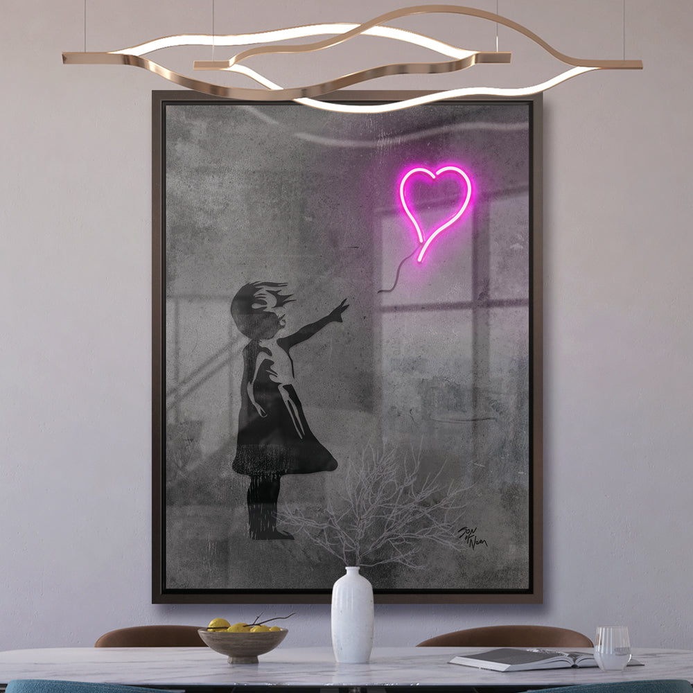 Banksy Girl with Balloon 'Neon'