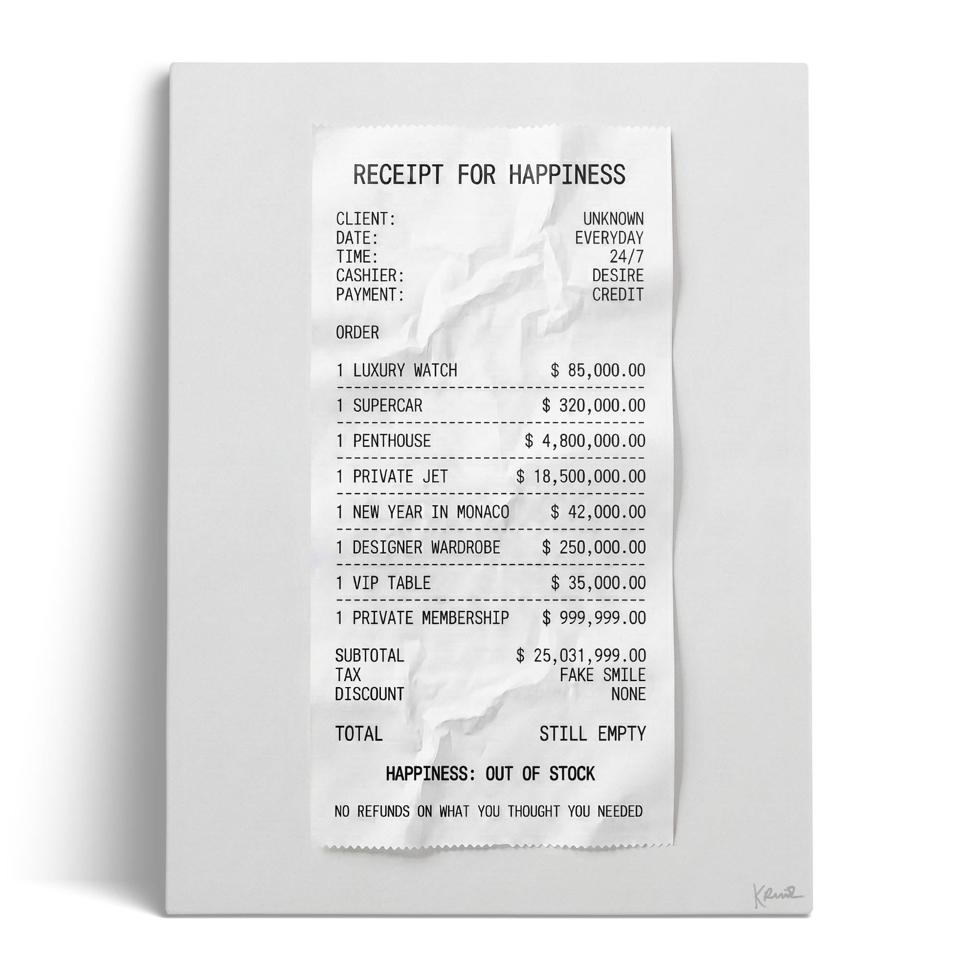 Receipt for Happiness