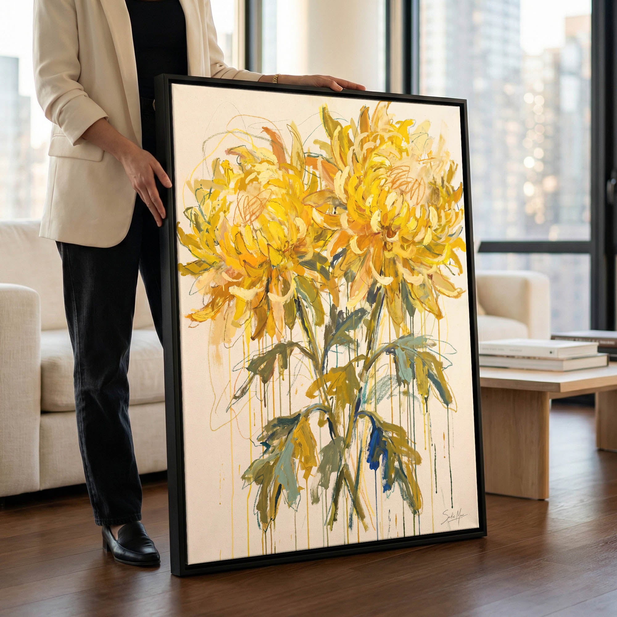 Sunlit Chrysanthemums