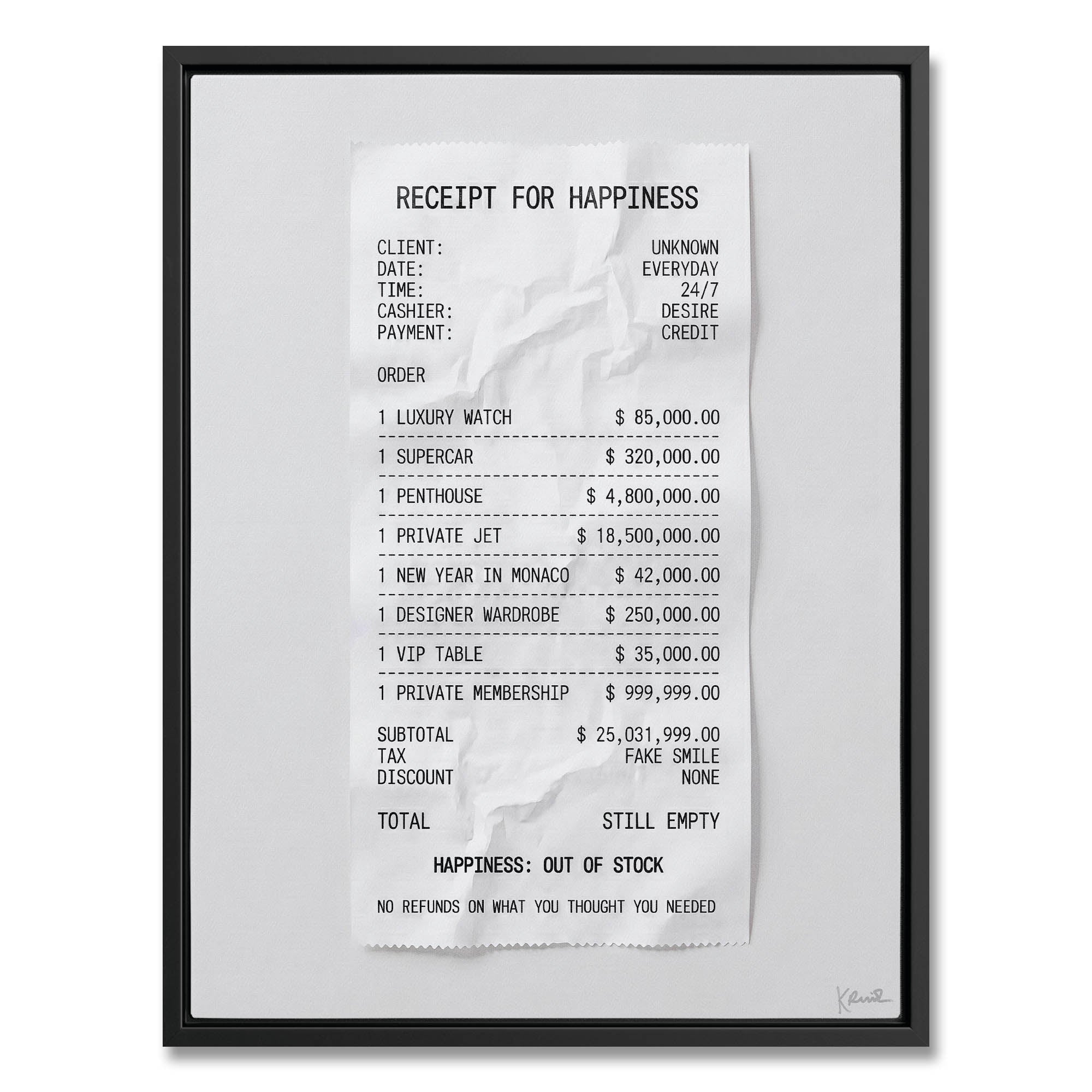 Receipt for Happiness