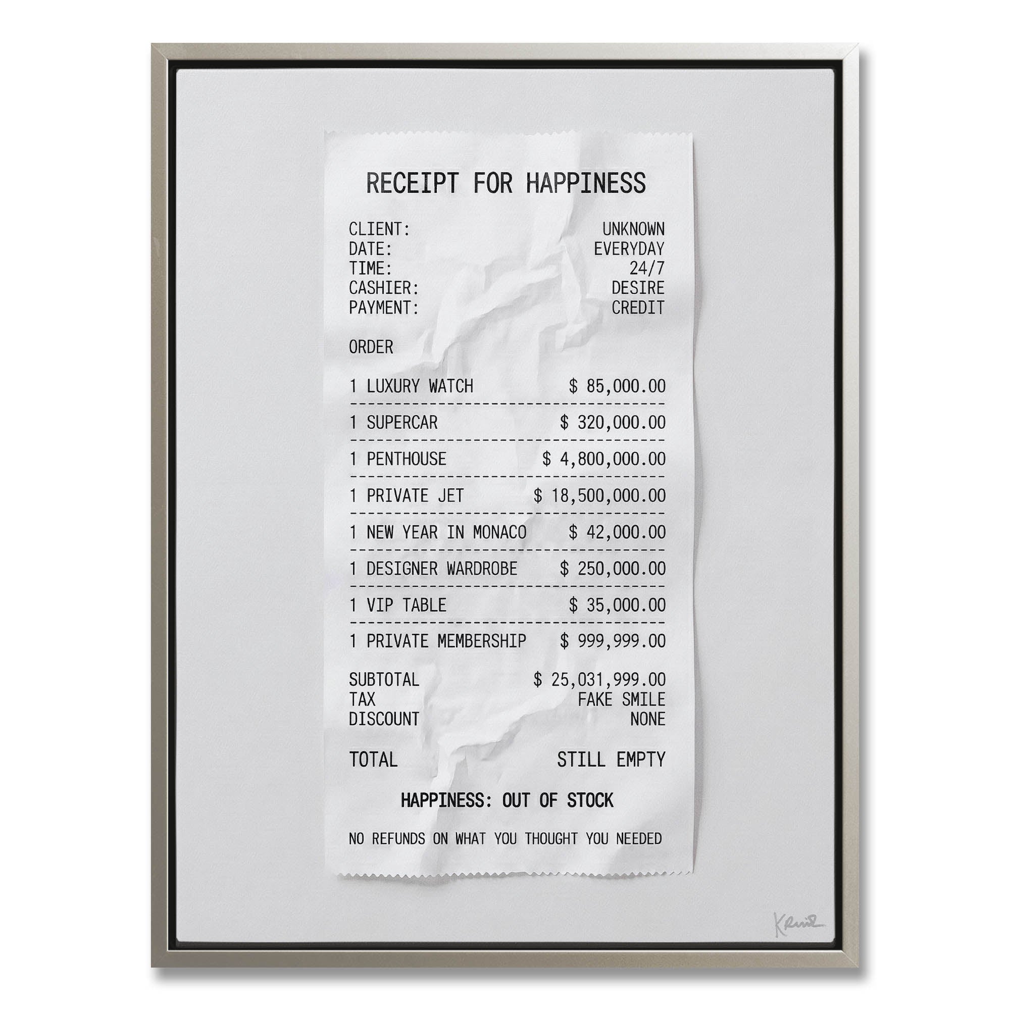 Receipt for Happiness