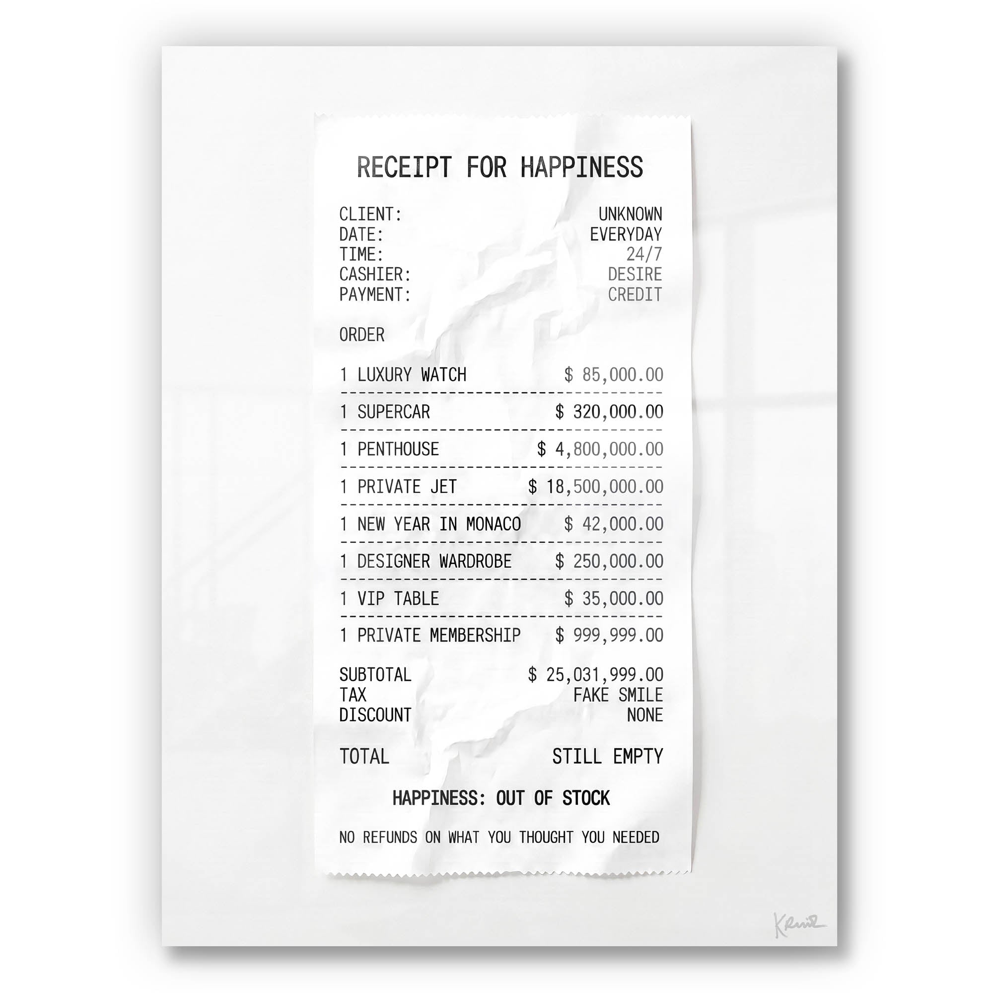 Receipt for Happiness