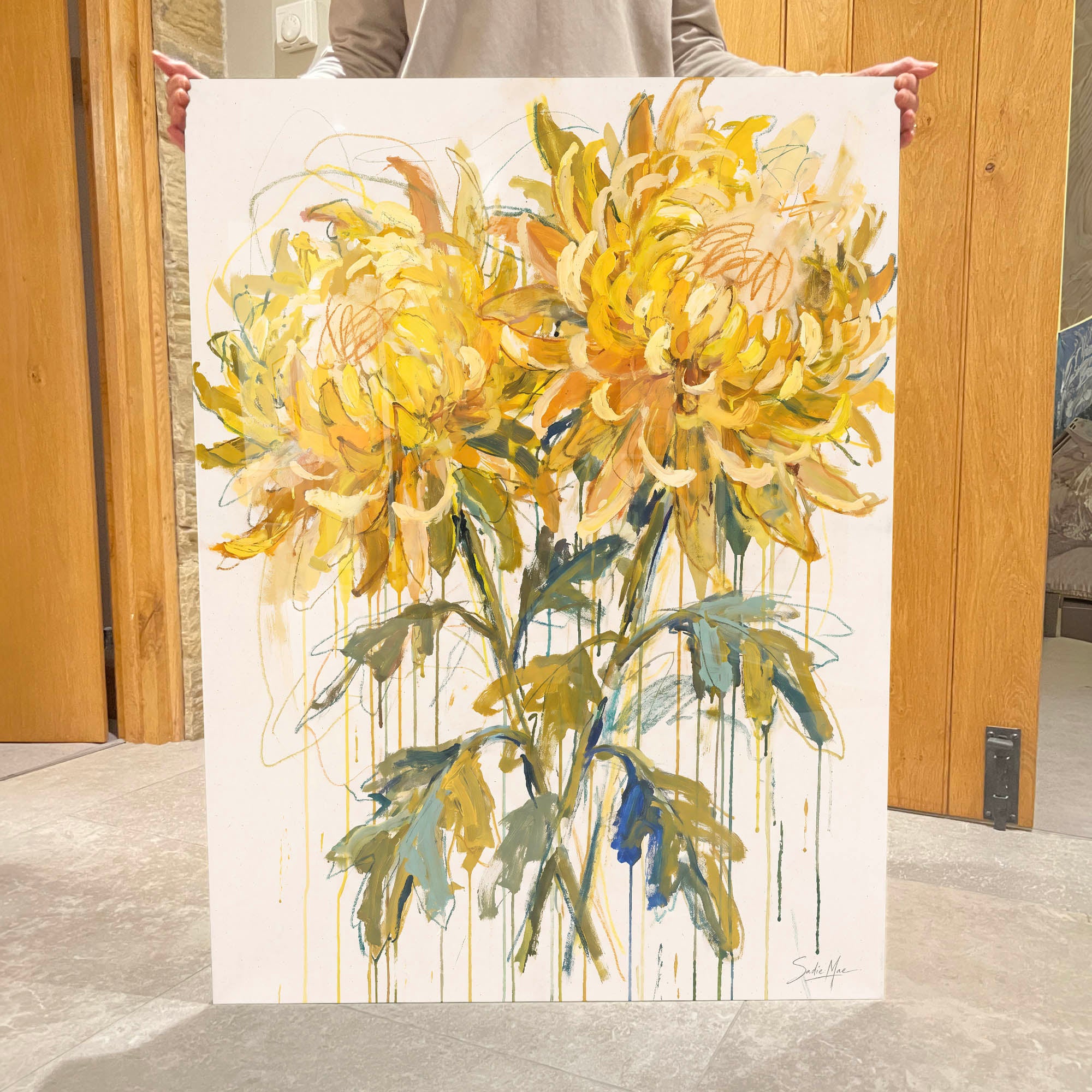 Sunlit Chrysanthemums