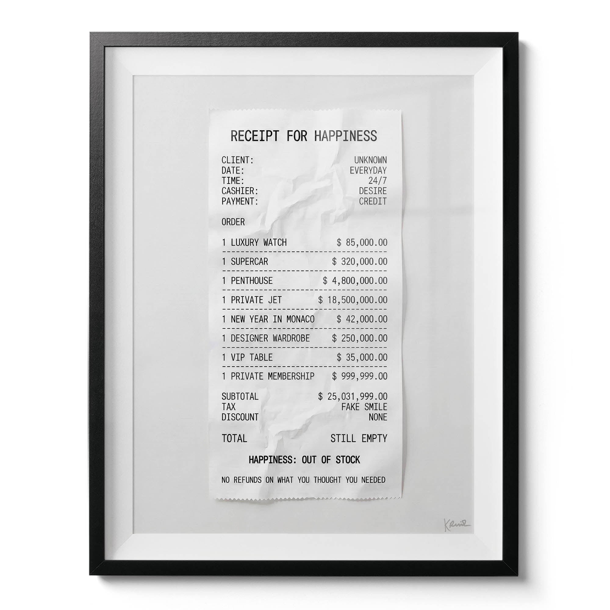 Receipt for Happiness