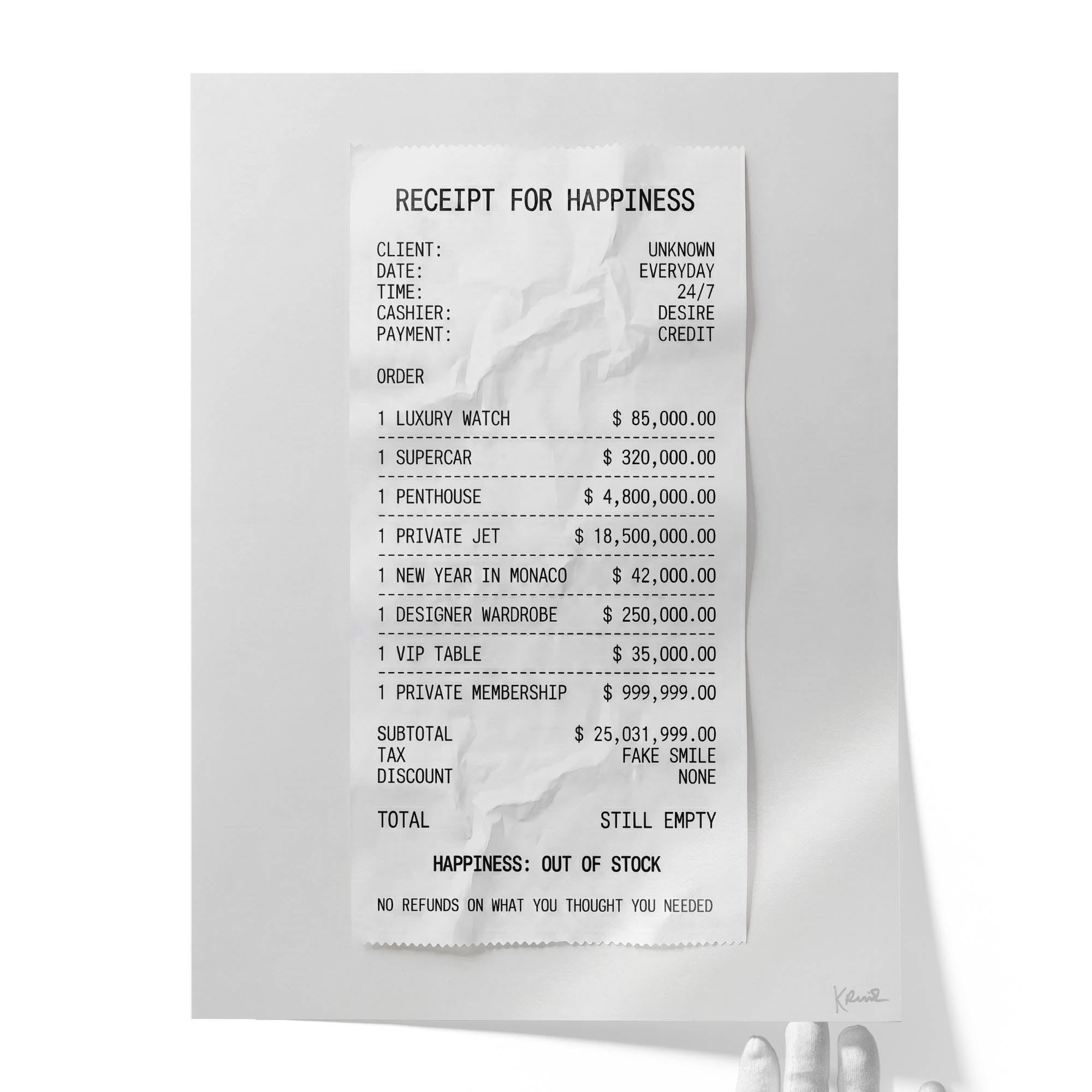 Receipt for Happiness