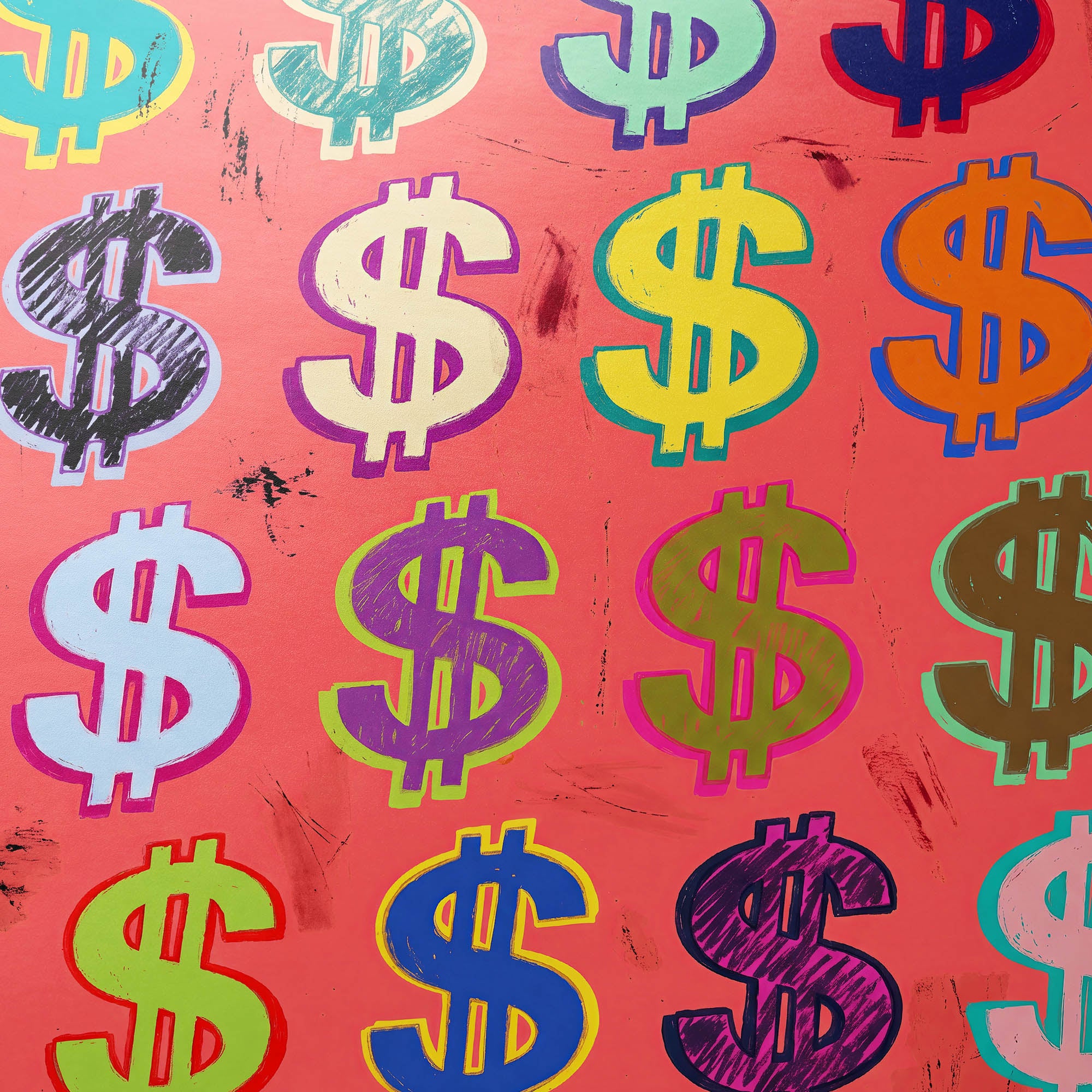 Dollar Signs — Coral