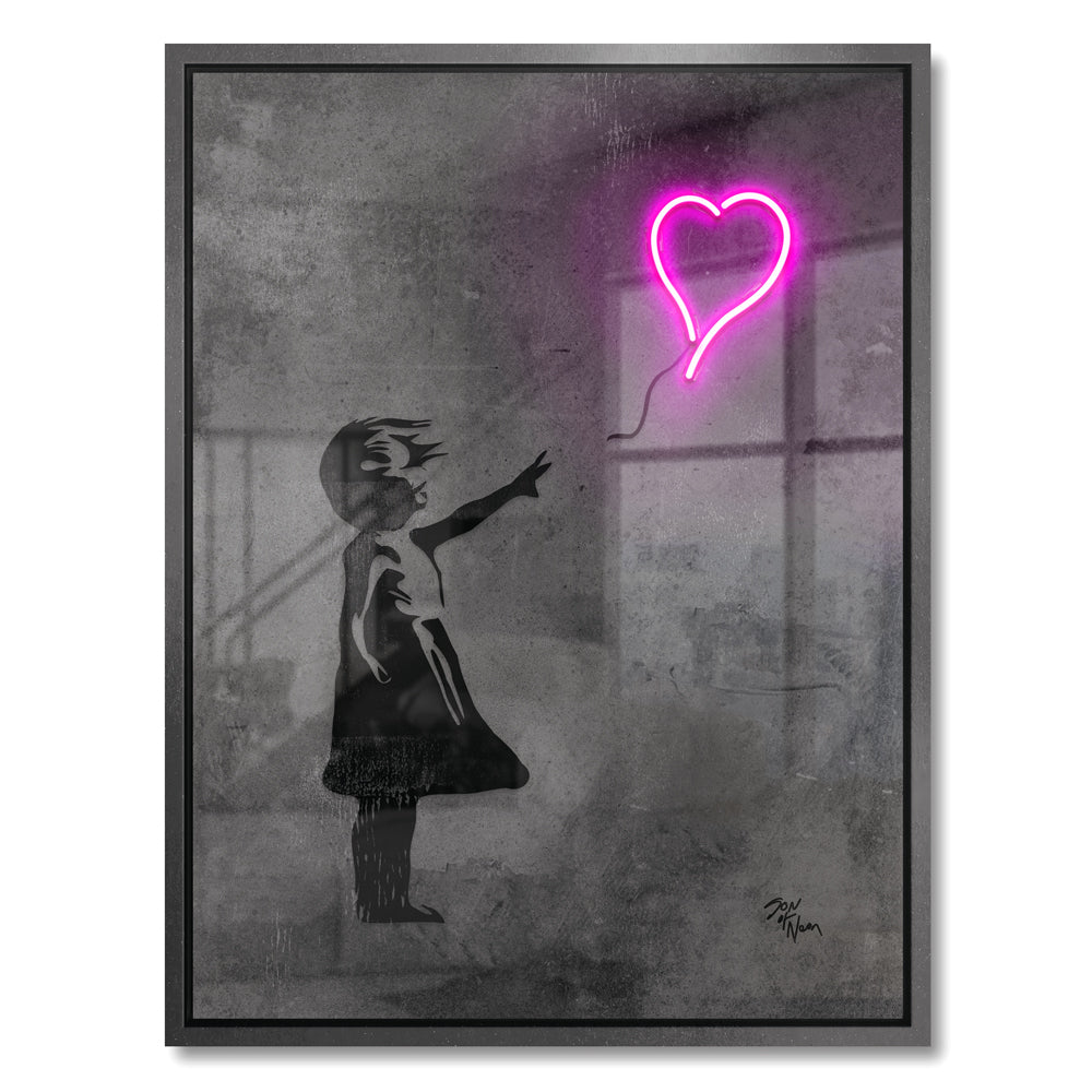Banksy Girl with Balloon 'Neon'