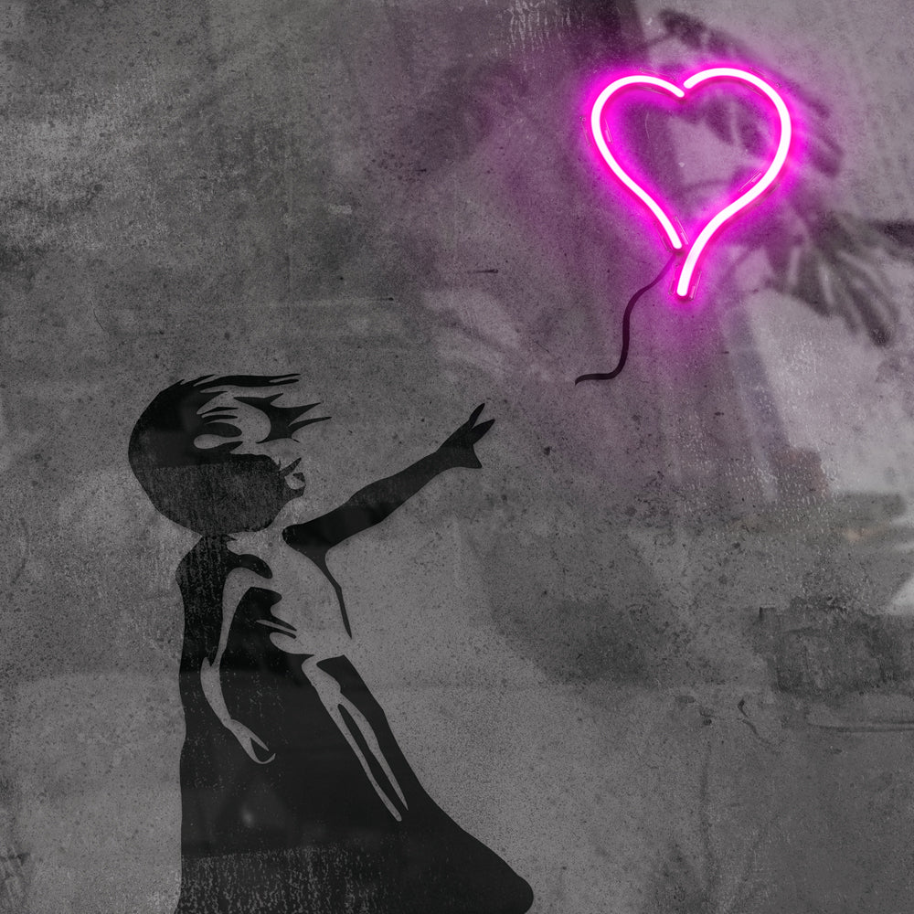 Banksy Girl with Balloon 'Neon'