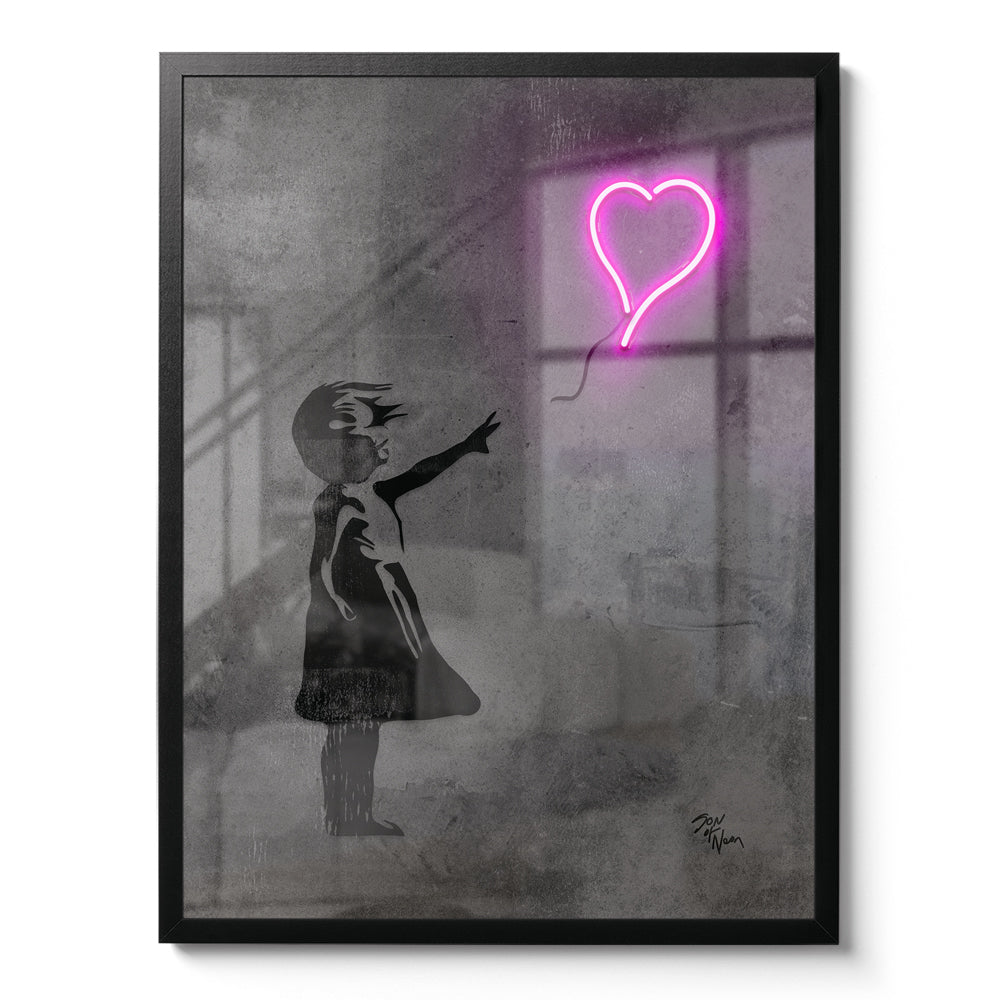 Banksy Girl with Balloon 'Neon'