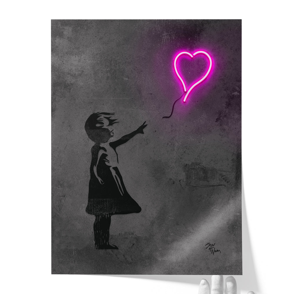 Banksy Girl with Balloon 'Neon'