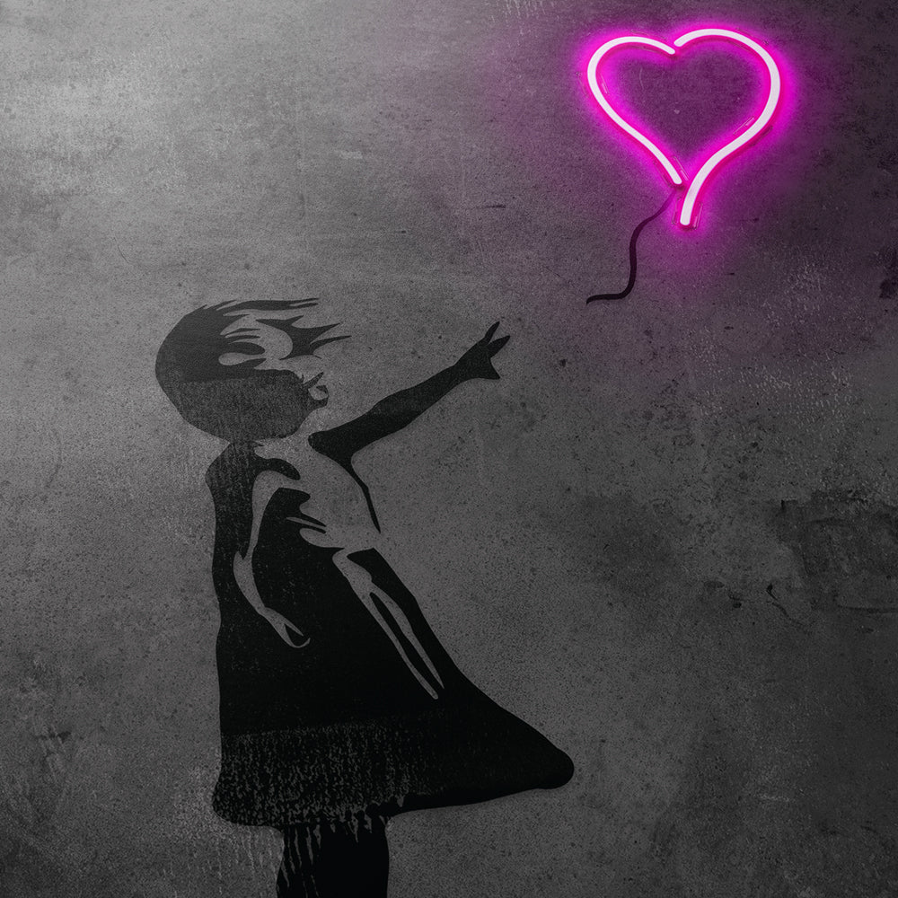 Banksy Girl with Balloon 'Neon'